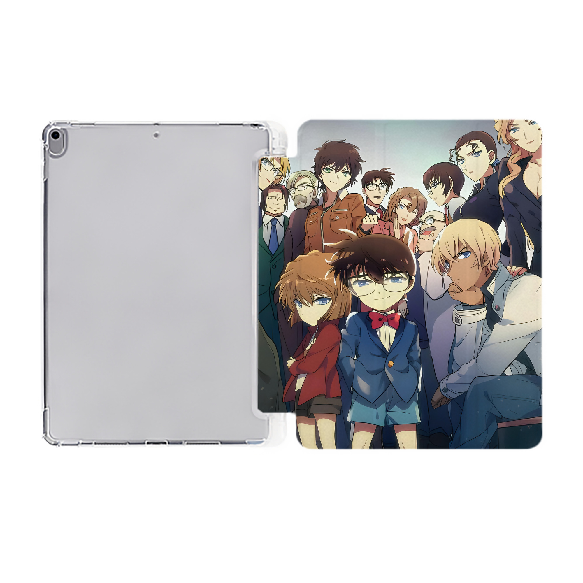 （画像用） 名探偵コナン Detective Conan IPad ケース ペン収納付き 三つ折りスタンド PUレザー×シリコン 対応機種9.5/10.5/10.9インチ